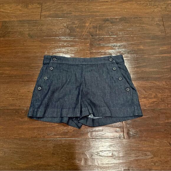Banana Republic Shorts Blue Chambray Size 27 4 Petite 4P Button Sailor NWT - Picture 6 of 14
